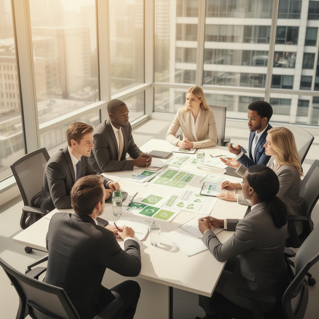 Executive team in a strategic sustainability discussion